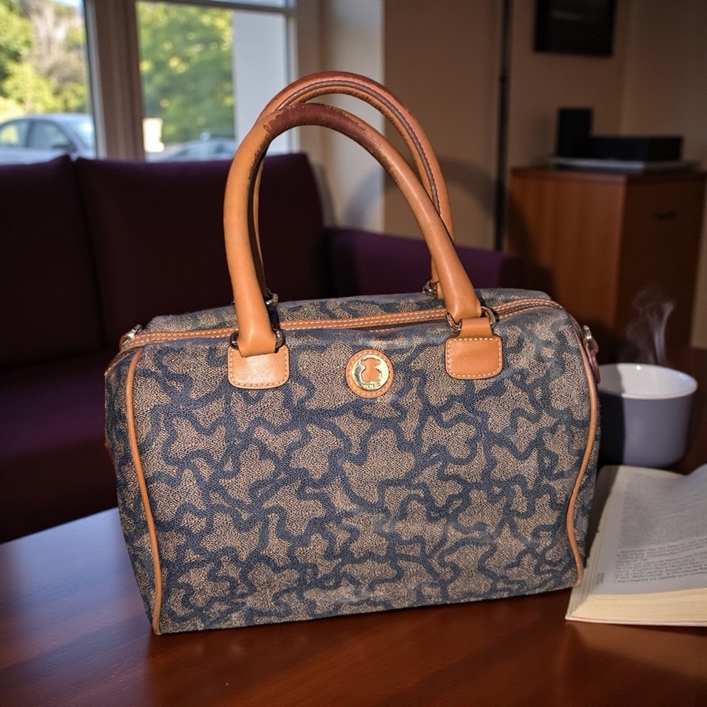 🅣🅞🅤🅓▪️Stylish Blue and Tan Women's Handbag